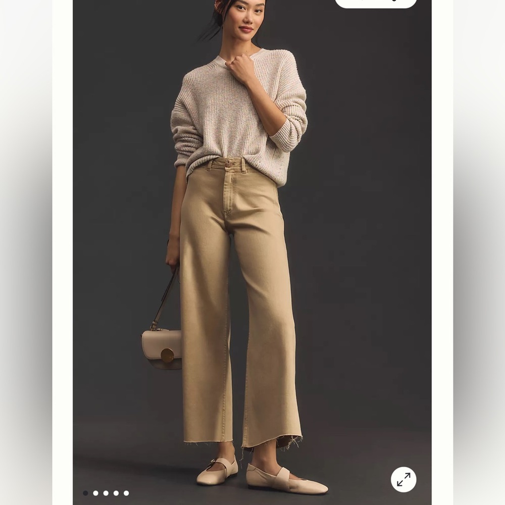 Anthropologie Maeve Ettie High Rise Crop Wide Leg in Riviera Wash